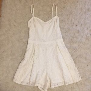 HOLLISTER white floral lace romper